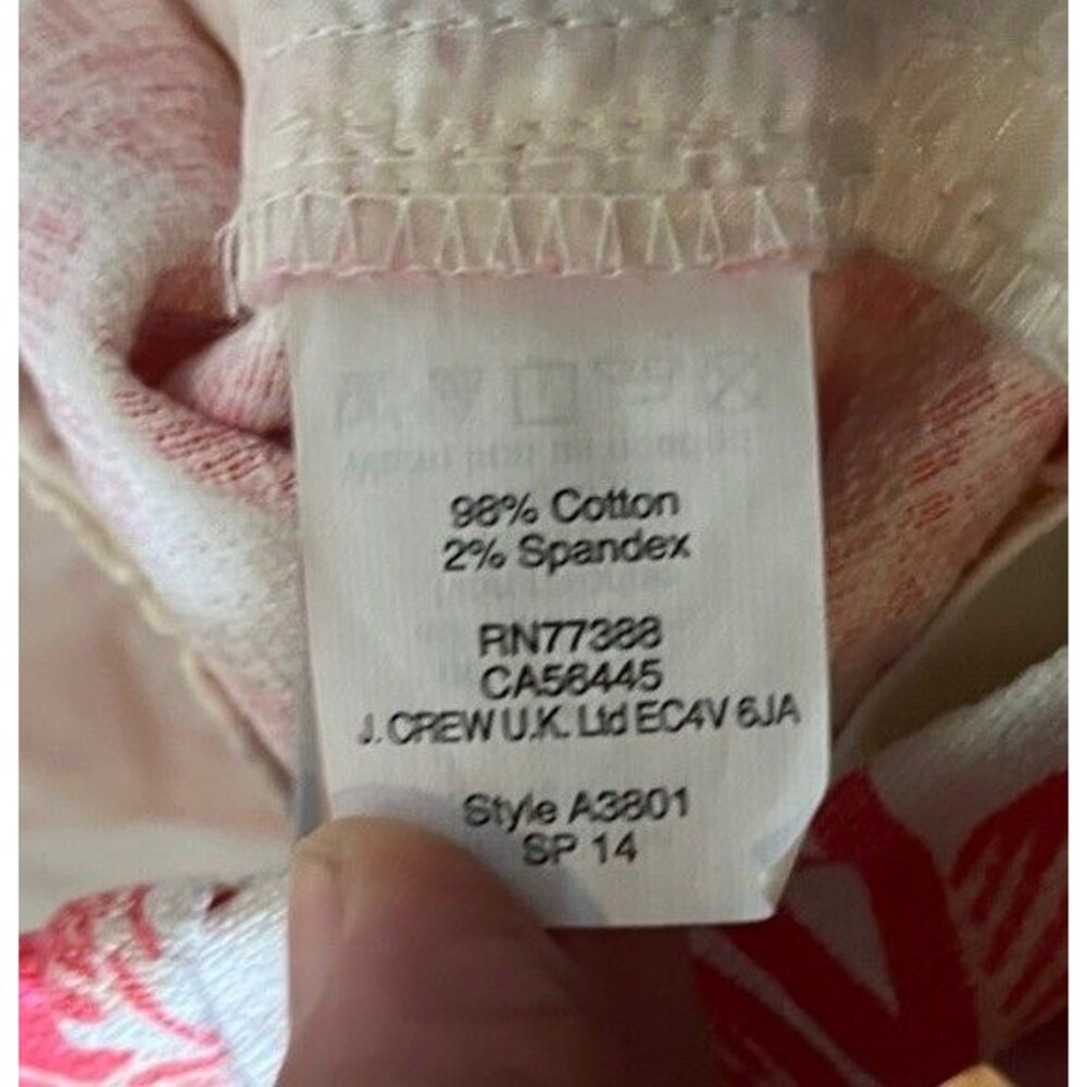 J Crew Pink White Floral Textured Chino Shorts Size 10 - Picture 5 of 9